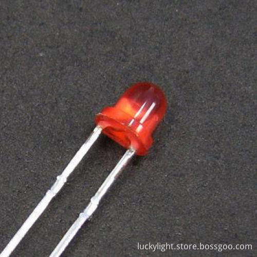 3mm Round Standard T-1 Type Red LED with 700nm Wavelength, 60° Viewing Angle